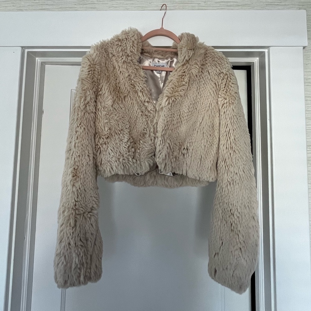 BeBe Faux Fur Cropped Jacket